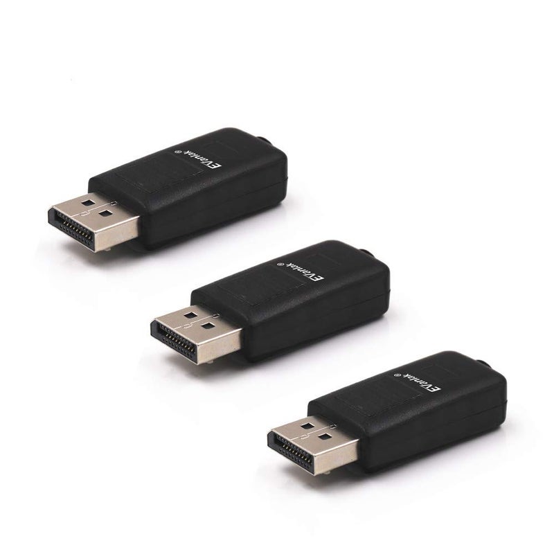EVanlak DispalyPort Headless Ghostclassic Style Display Emulator for PC 4K DP Dummy Plug fit Headless 1080@60Hz- 3840x2160@17Hz 3Pack - Image 1